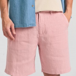 ΒΕΡΜΟΥΔΑ CHINOS ΛΙΝΗ FUNKY BUDDHA FBM011-005-03 (DUSTY PINK)