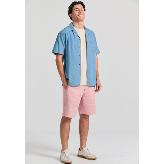 ΒΕΡΜΟΥΔΑ CHINOS ΛΙΝΗ FUNKY BUDDHA FBM011-005-03 (DUSTY PINK)