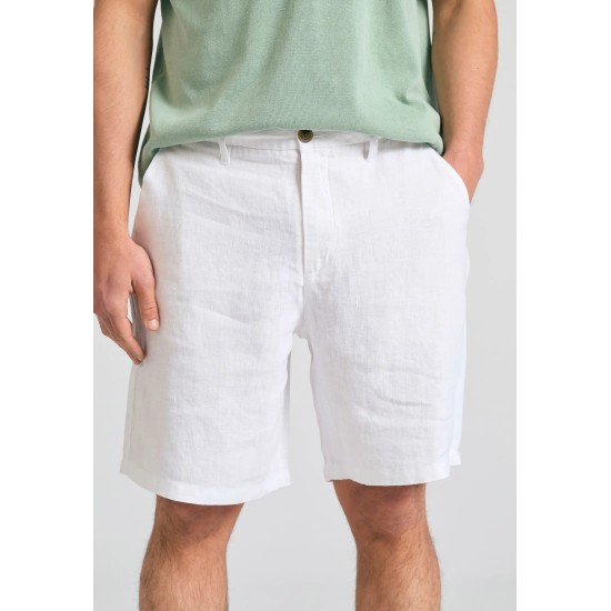 ΒΕΡΜΟΥΔΑ CHINOS ΛΙΝΗ FUNKY BUDDHA FBM011-005-03 (ΑΣΠΡΟ)