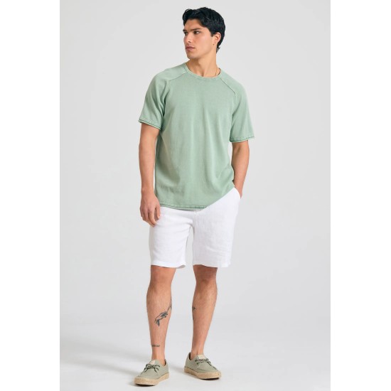 ΒΕΡΜΟΥΔΑ CHINOS ΛΙΝΗ FUNKY BUDDHA FBM011-005-03 (ΑΣΠΡΟ)