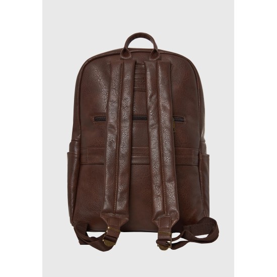 ΣΑΚΙΔΙΟ ΠΛΑΤΗΣ (BACKPACK) FUNKY BUDDHA FBM012-001-10 (ΚΑΦΕ)