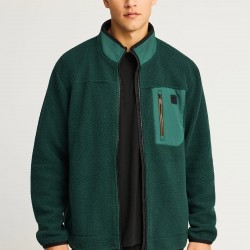 ΖΑΚΕΤΑ FLEECE FUNKY BUDDHA FBM012-054-06 (PINE GREEN)