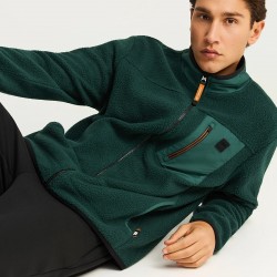 ΖΑΚΕΤΑ FLEECE FUNKY BUDDHA FBM012-054-06 (PINE GREEN)