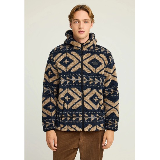 ΖΑΚΕΤΑ FLEECE FUNKY BUDDHA FBM012-055-06 (ΜΠΛΕ)