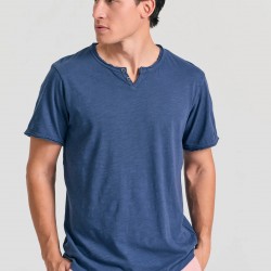 T-SHIRT FUNKY BUDDHA FBM011-004-04 (ΜΠΛΕ ΙΝΤΙΓΚΟ)
