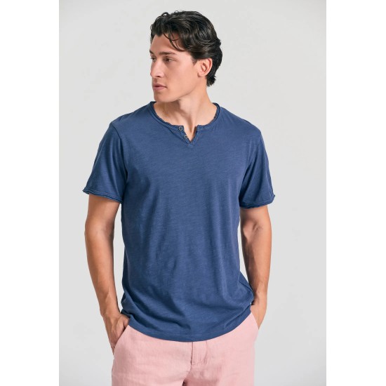 T-SHIRT FUNKY BUDDHA FBM011-004-04 (ΜΠΛΕ ΙΝΤΙΓΚΟ)