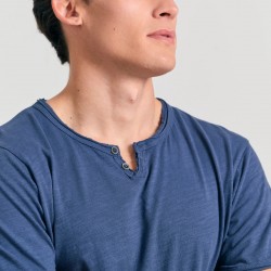 T-SHIRT FUNKY BUDDHA FBM011-004-04 (ΜΠΛΕ ΙΝΤΙΓΚΟ)