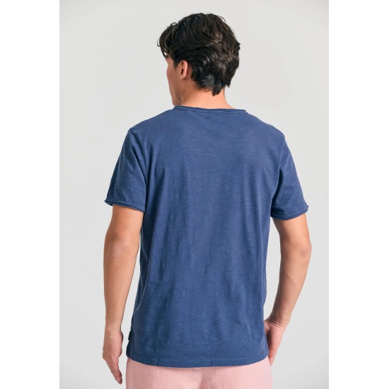 T-SHIRT FUNKY BUDDHA FBM011-004-04 (ΜΠΛΕ ΙΝΤΙΓΚΟ)