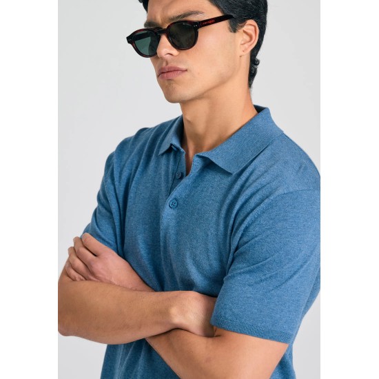 ΜΠΛΟΥΖΑ POLO FUNKY BUDDHA FBM011-005-09 (AZURE BLUE)