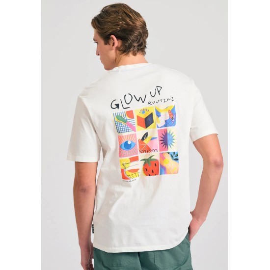 T-SHIRT FUNKY BUDDHA FBM011-058-04 (ΑΣΠΡΟ)