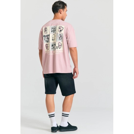 T-SHIRT FUNKY BUDDHA FBM011-320-04 (ΡΟΖ)