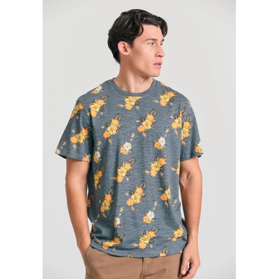T-SHIRT FUNKY BUDDHA FBM011-336-04 (STEEL GREY)