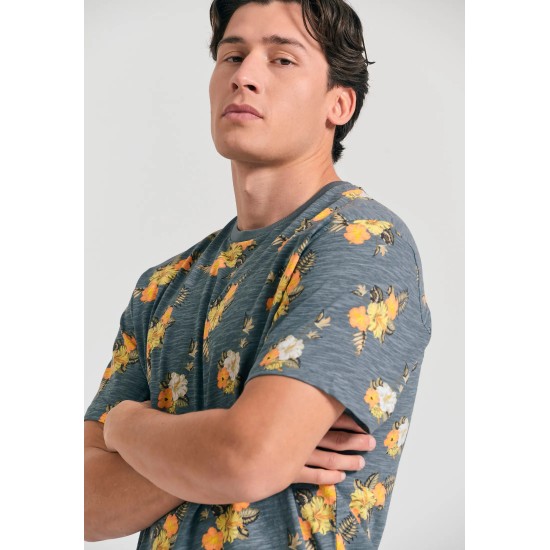 T-SHIRT FUNKY BUDDHA FBM011-336-04 (STEEL GREY)
