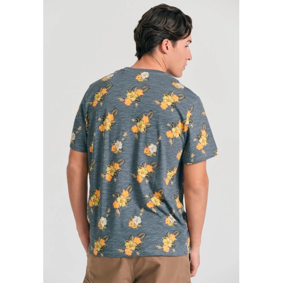 T-SHIRT FUNKY BUDDHA FBM011-336-04 (STEEL GREY)
