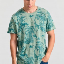 T-SHIRT FUNKY BUDDHA FBM011-341-04 (SAGE GREEN)