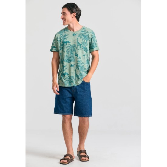 T-SHIRT FUNKY BUDDHA FBM011-341-04 (SAGE GREEN)