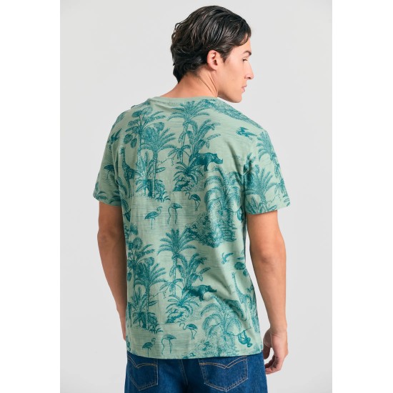 T-SHIRT FUNKY BUDDHA FBM011-341-04 (SAGE GREEN)