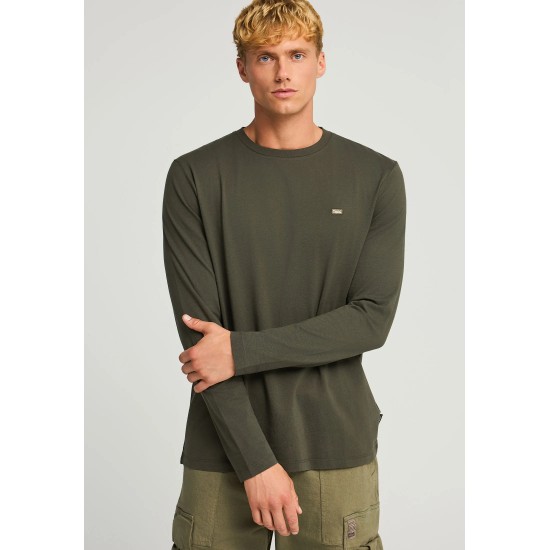 ΜΠΛΟΥΖΑ FUNKY BUDDHA FBM012-001-07 (DUSTY OLIVE)