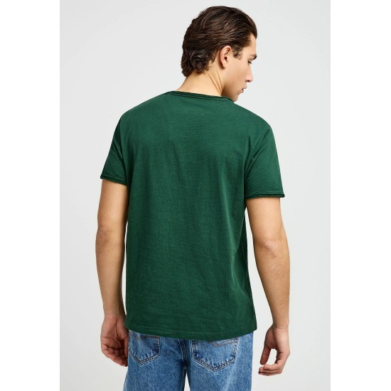 T-SHIRT FUNKY BUDDHA FBM013-004-04 (BISTROT GREEN)