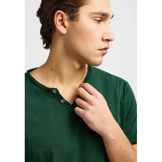 T-SHIRT FUNKY BUDDHA FBM013-004-04 (BISTROT GREEN)