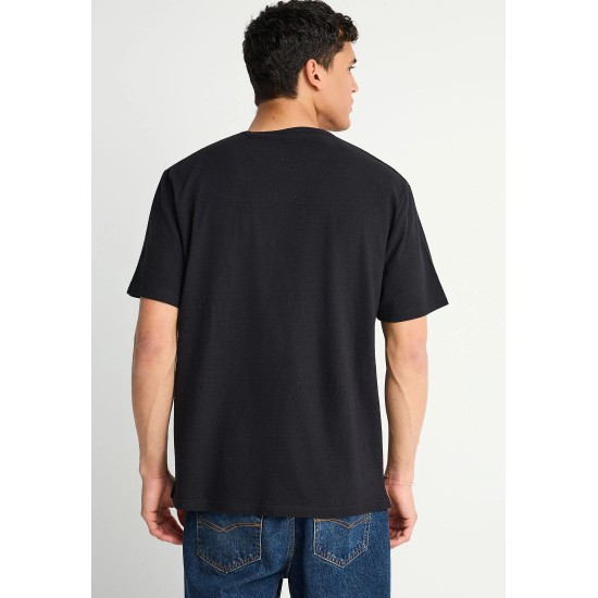 T-SHIRT ΛΙΝΟ FUNKY BUDDHA FBM013-310-04 (ΜΑΥΡΟ)