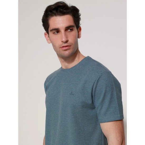 T-SHIRT TRESOR 207018 (ΜΠΛΕ ΙΝΤΙΓΚΟ)