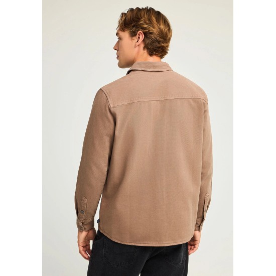 ΠΟΥΚΑΜΙΣΟ DENIM (OVERSHIRT) FUNKY BUDDHA FBM012-080-05 (CIGAR)