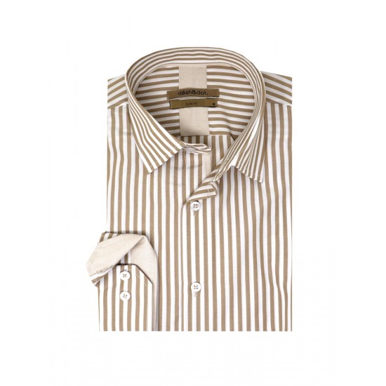 ΠΟΥΚΑΜΙΣΟ DASH&DOT 24057 (ΜΠΕΖ-ΑΣΠΡΟ)