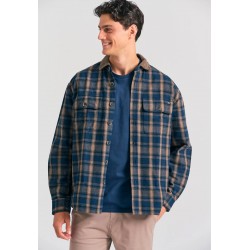 ΠΟΥΚΑΜΙΣΟ (OVERSHIRT) FUNKY BUDDHA FBM012-051-05 (ΜΠΛΕ)