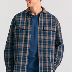 ΠΟΥΚΑΜΙΣΟ (OVERSHIRT) FUNKY BUDDHA FBM012-051-05 (ΜΠΛΕ)