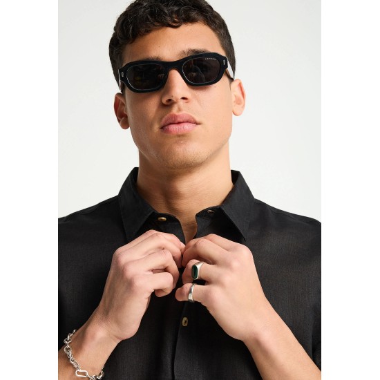 ΠΟΥΚΑΜΙΣΟ ΛΙΝΟ FUNKY BUDDHA FBM013-002-05 (ΜΑΥΡΟ)