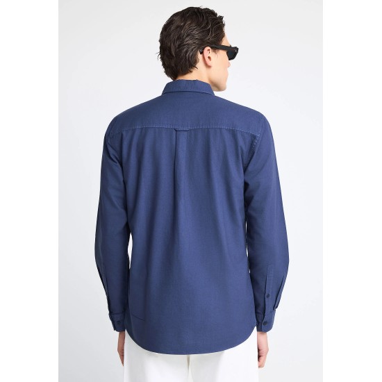 ΠΟΥΚΑΜΙΣΟ FUNKY BUDDHA FBM013-051-05 (ΜΠΛΕ ΙΝΤΙΓΚΟ)