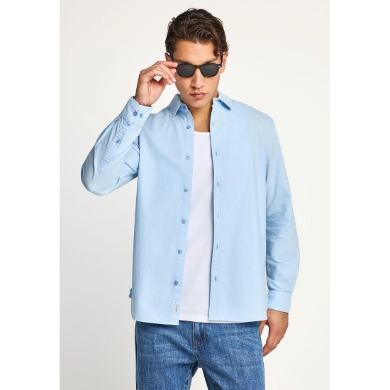 ΠΟΥΚΑΜΙΣΟ FUNKY BUDDHA FBM013-051-05 (LT BLUE)