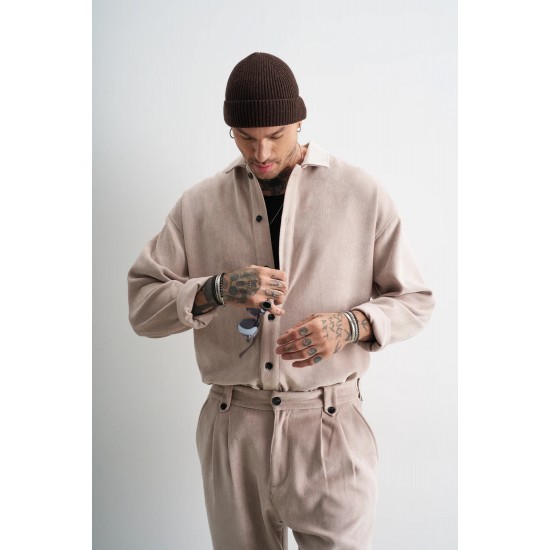 ΠΟΥΚΑΜΙΣΟ (OVERSHIRT) STEFAN 9022FW26 (ΜΠΕΖ)